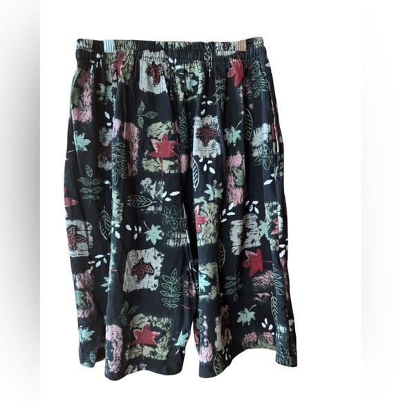 Deadstock 1990s Erika Collection Poly/Cotton Abstract Floral Pull-On High-Waist - Picture 4 of 5